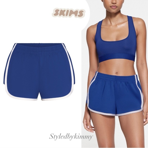 SKIMS Pants - SKIMS Track Shorts Dolphin Track Shorts Cobalt S NWT NEW